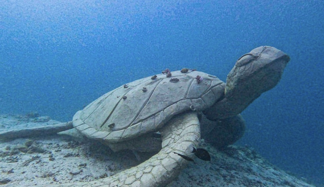 Mamado, sculpture de tortue sous-marine